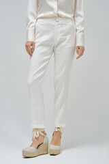 Salsa Jeans Cal&ccedil;as chino de linho slim fit Branco