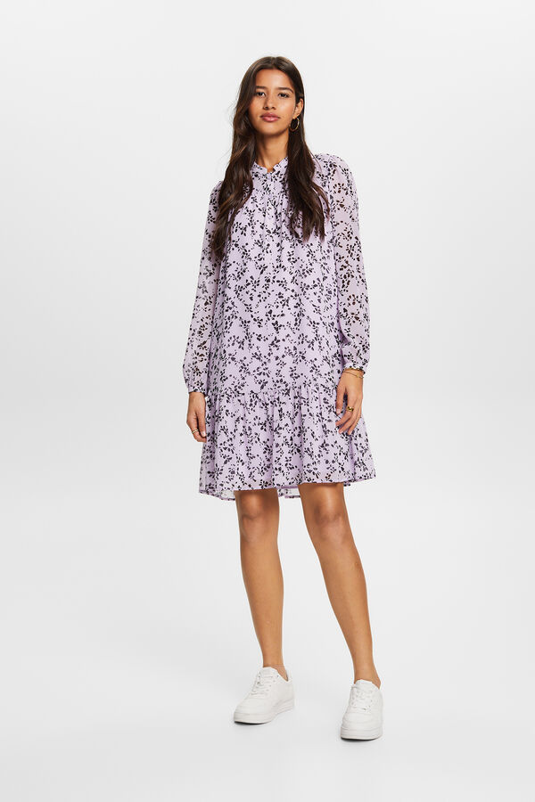 Esprit Vestido curto sustent&aacute;vel estampado floral Roxo