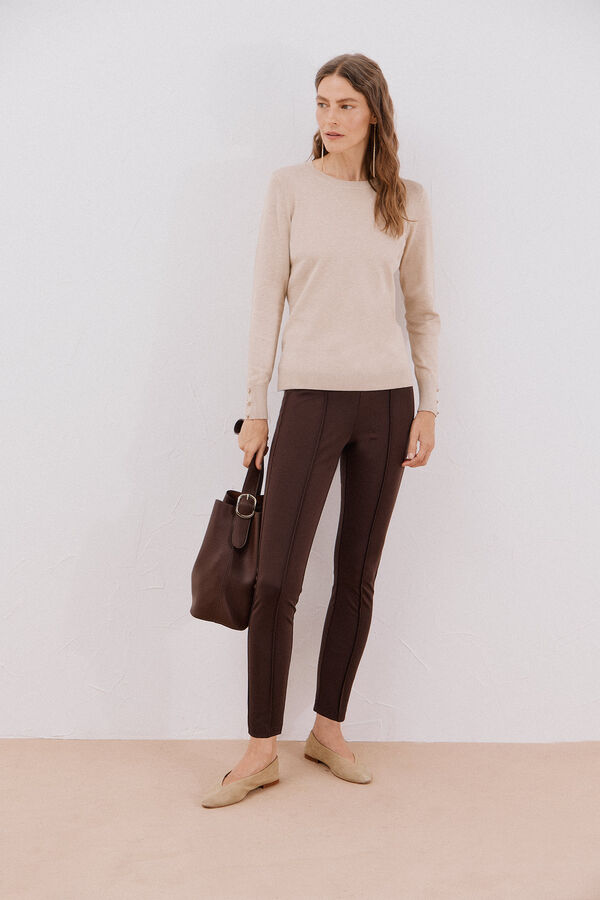 Cortefiel Legging de mujer de punto Marr&oacute;n