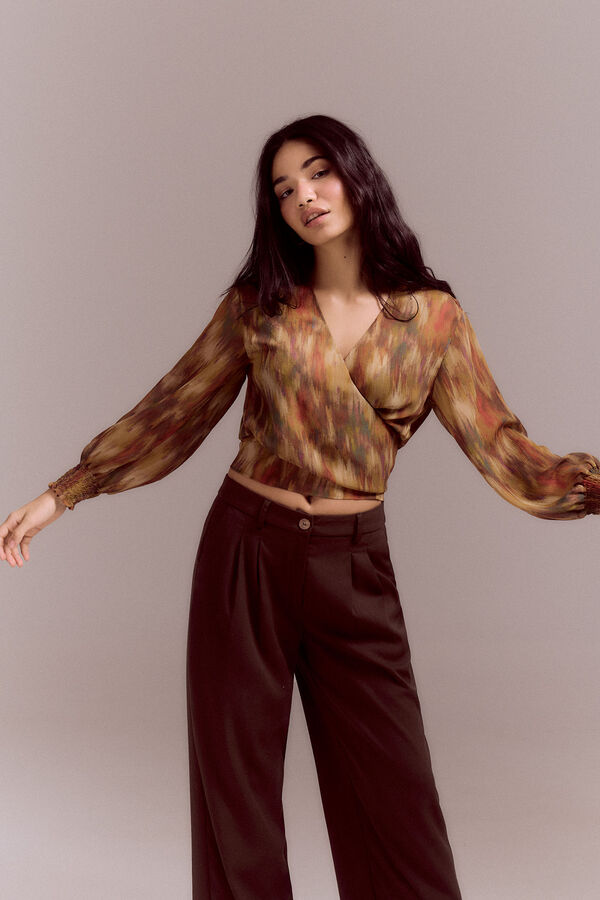 Slowlove Blusa estampada lazada Estampado verde