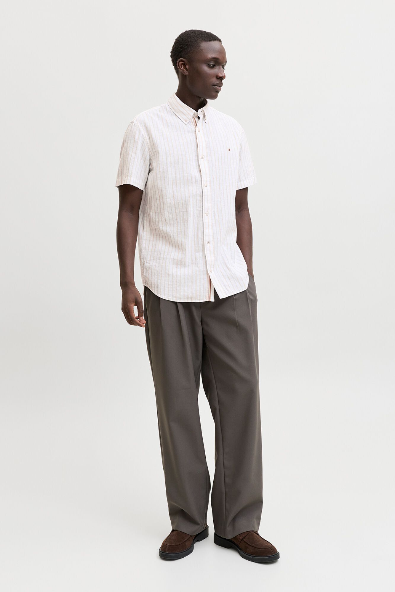 Jack & Jones Camisa lino manga corta