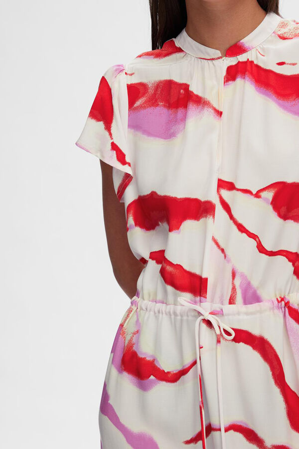 Selected Femme Vestido Midi estampado confecionado com viscose Ecovero.  Roxo