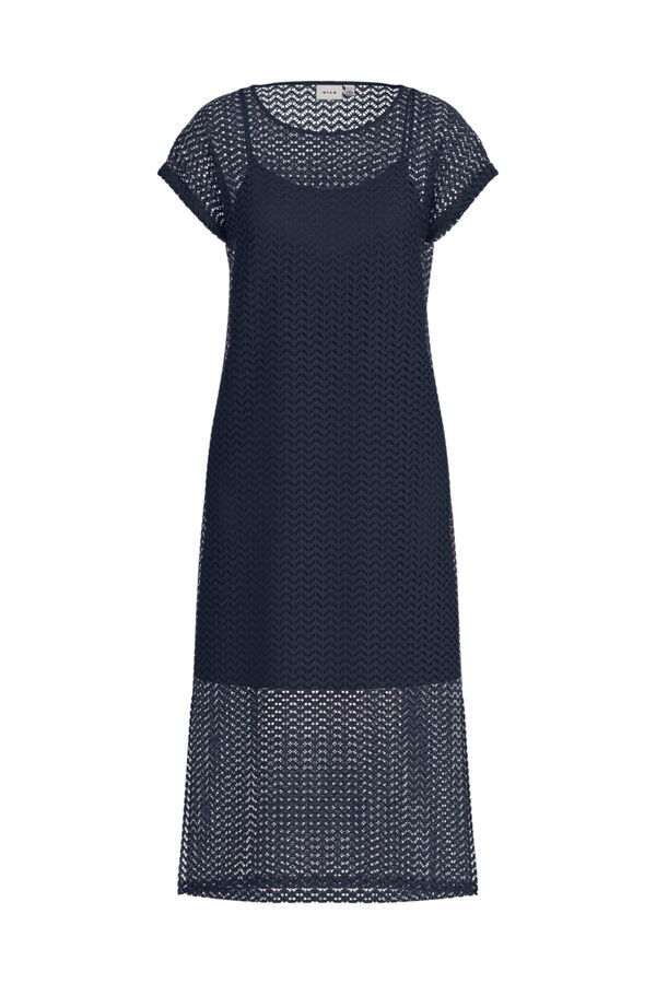 Vila Vestido midi con calados Azul marino