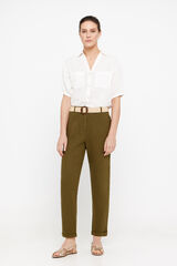 Cortefiel Pantal&oacute;n de lino Kaki