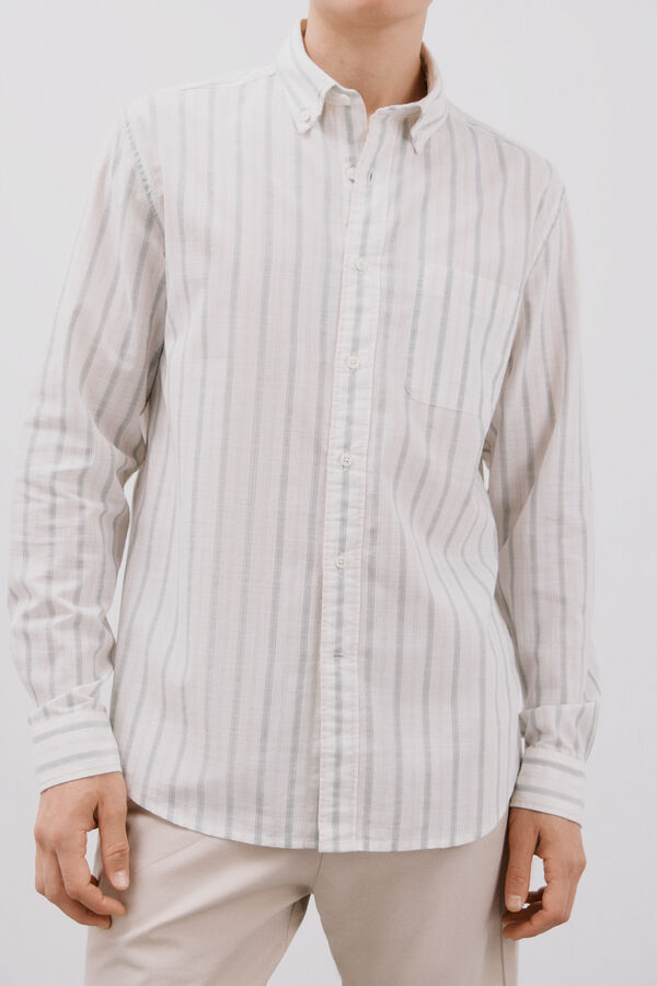 Cortefiel Camisa rayas Verde