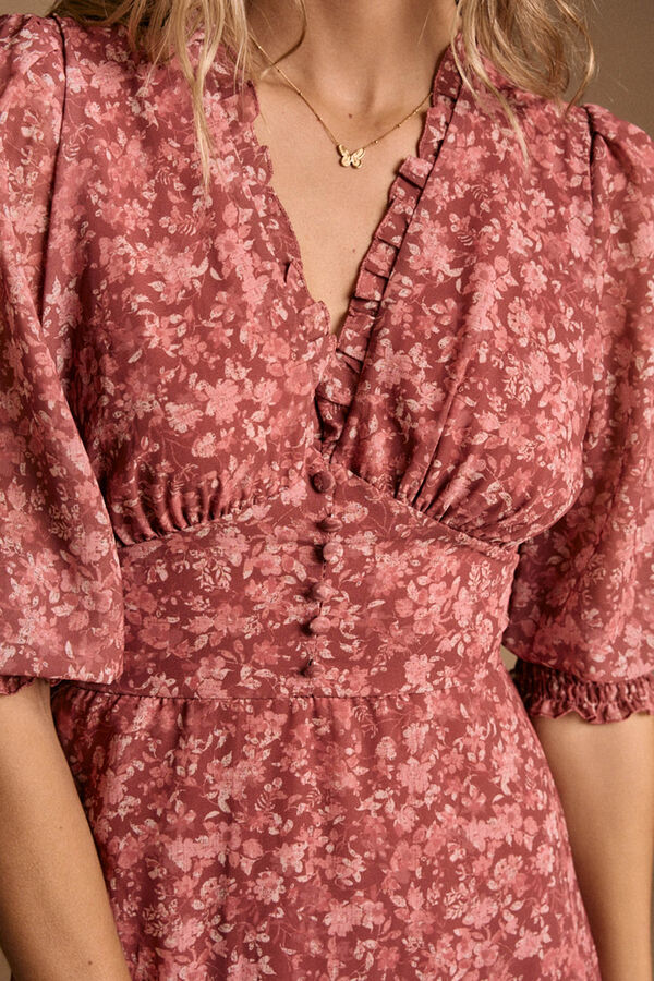 Pol&iacute;n Et Moi Vestido flores maquillaje Rosa