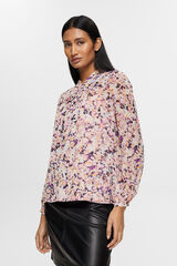 Cortefiel Blusa chiffon estampado floral Multicolor