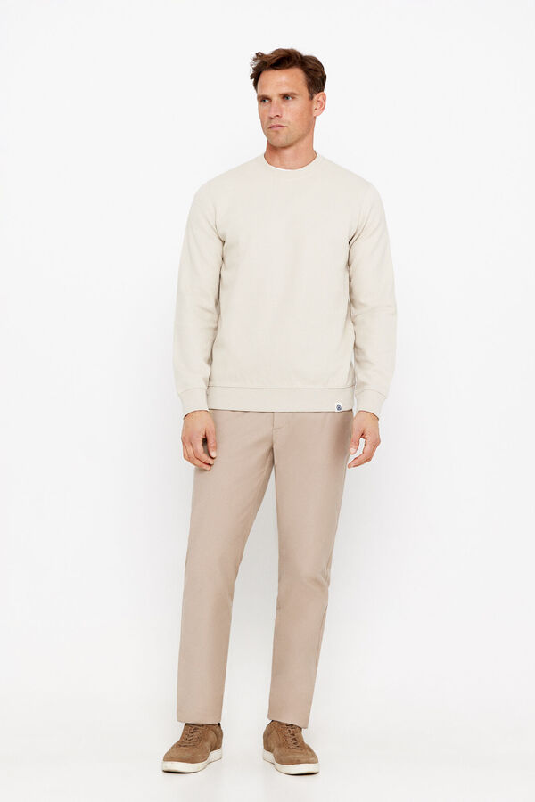 Cortefiel Sweatshirt tecido estrutura Tostado