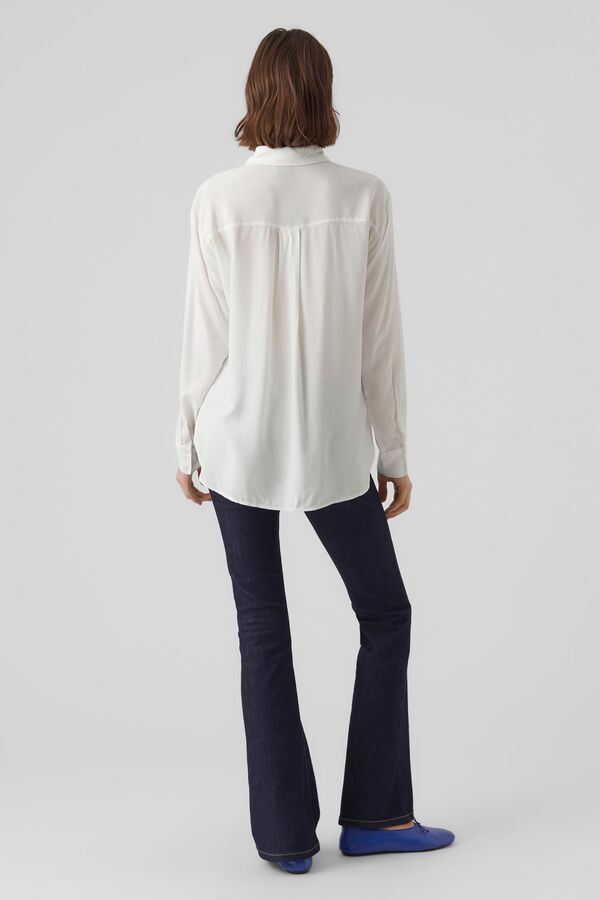 Vero Moda Camisa b&aacute;sica de manga comprida Branco