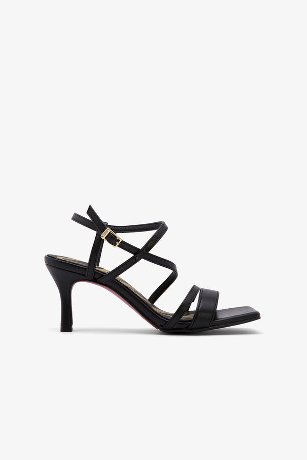 Cupl&eacute; Sand&aacute;lia preta com salto Preto