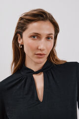 Cortefiel Camiseta escote nudo Negro