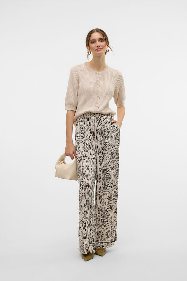 Vero Moda Pantal&oacute;n fluido de mujer con cintura el&aacute;stica Gris