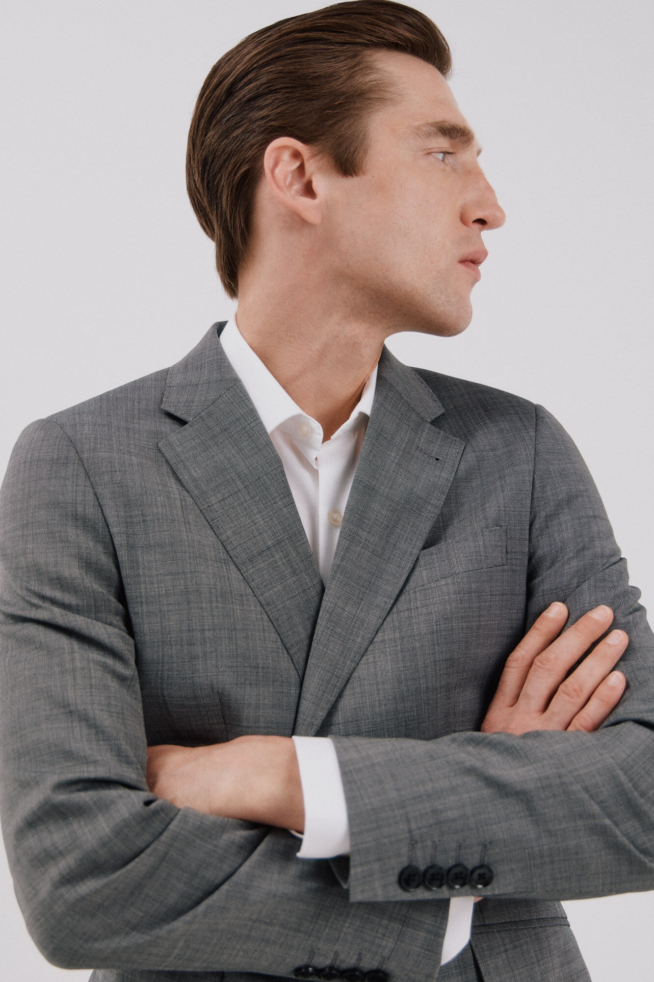 Cortefiel Blazer cinzento slim fit