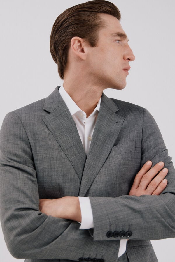 Cortefiel Blazer cinzento slim fit Cinzento