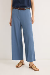 Cortefiel Pantal&oacute;n de punto ancho Azul oscuro