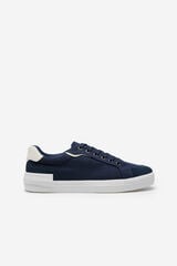 Cortefiel Zapatilla textil y piel Azul marino