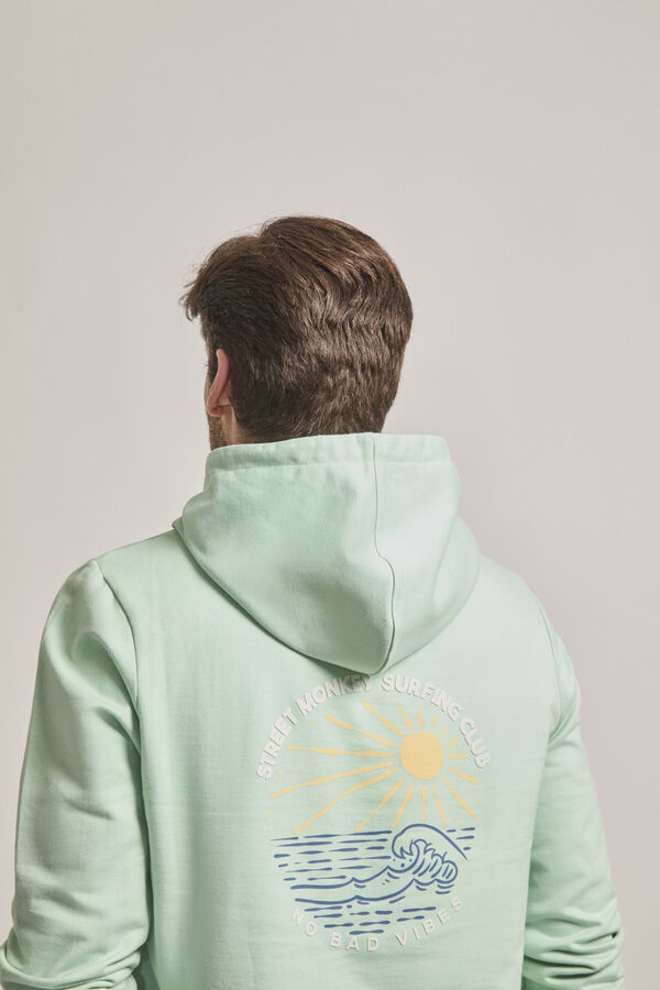 Street Monkey Sudadera moda capucha Verde