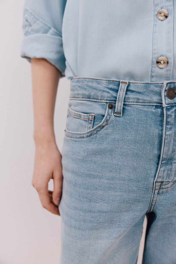 Cortefiel Bermuda vaquera b&aacute;sica Azul