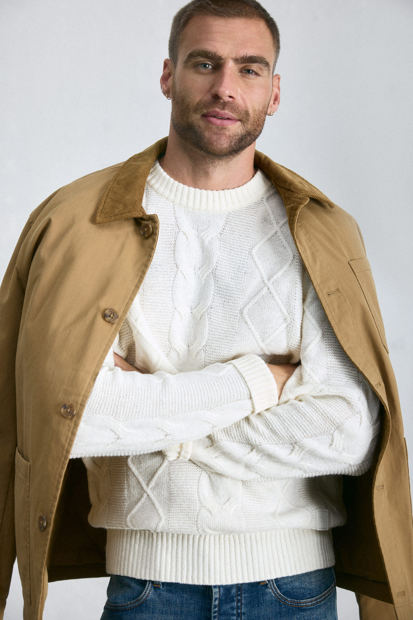 OOTO Jersey trenzas cuello redondo algod&oacute;n