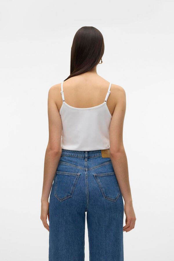 Vero Moda Top singlet el&aacute;stico Blanco
