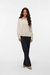 Vero Moda Camisa de cetim lisa Tostado