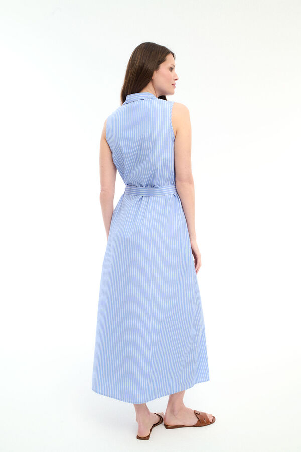 Vila Vestido camisero midi con cintur&oacute;n Azul marino