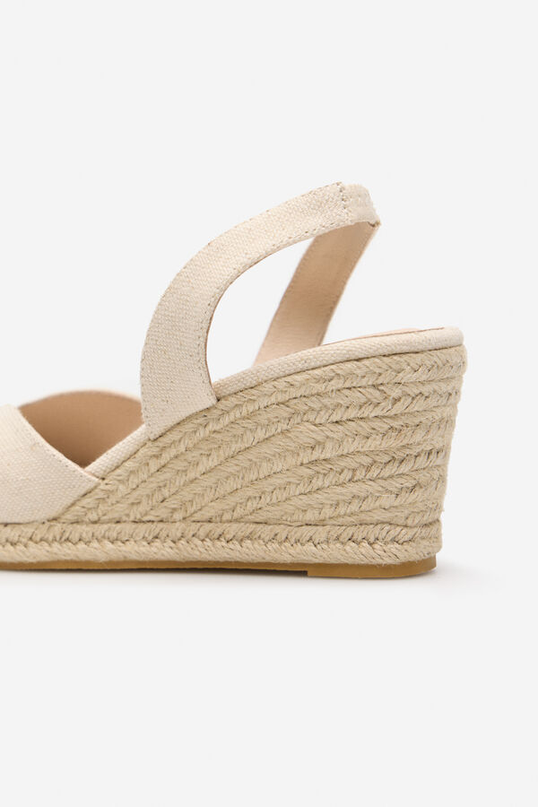 Cortefiel Sand&aacute;lia de cunha de lona peptoe Ecru