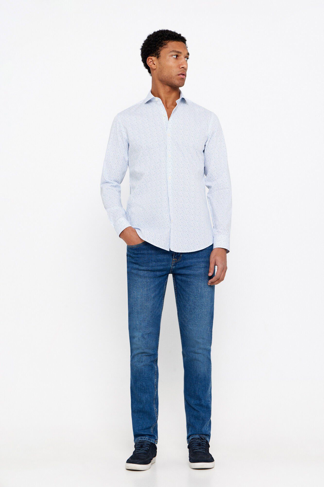 Cortefiel Camisa formal estampada slim fit f&aacute;cil de engomar