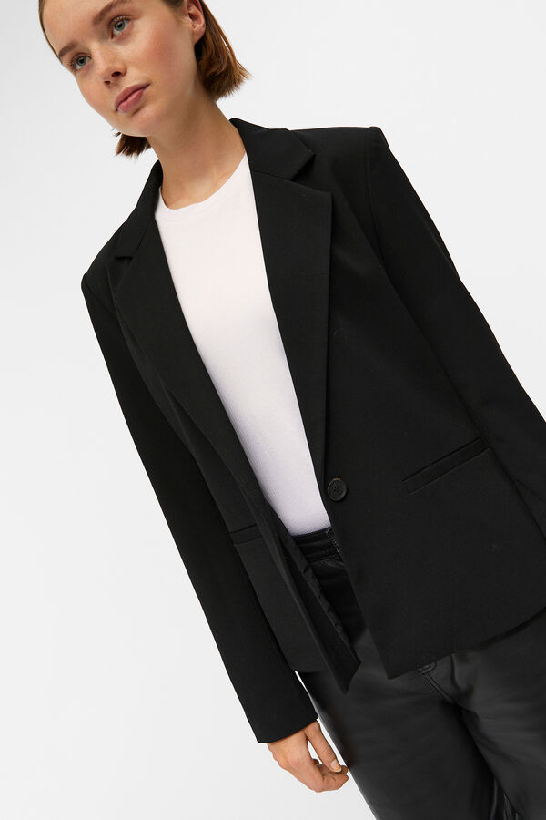 Object Blazer entallada manga larga Negro