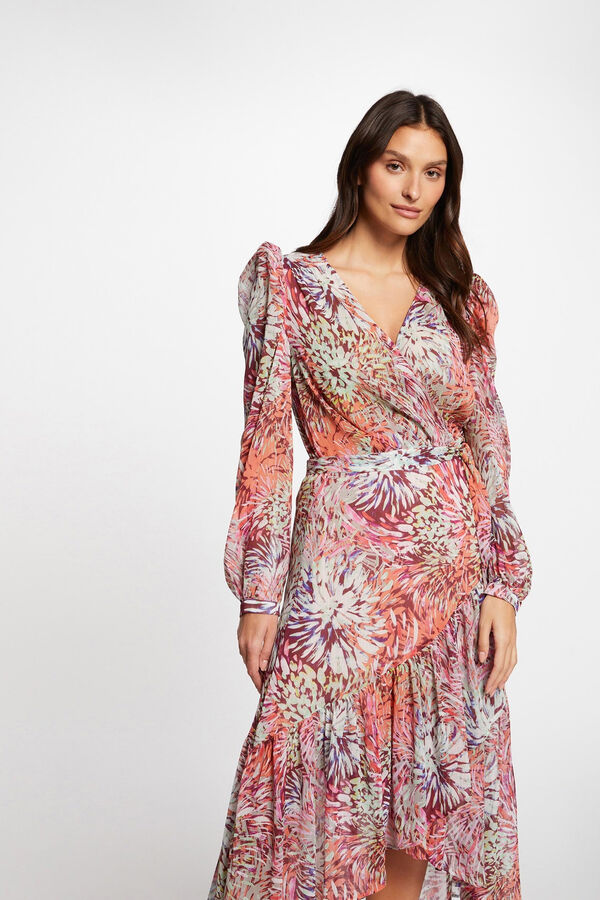 Morgan Vestido midi cruzado estampado Estampado rojo