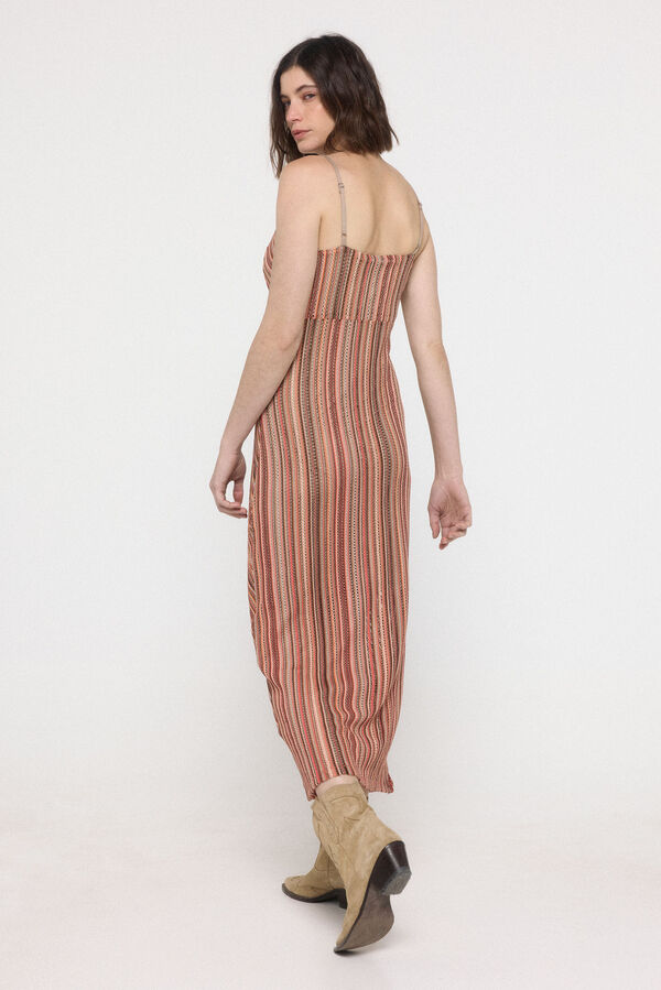 Vero Moda Vestido largo de crochet Rosa