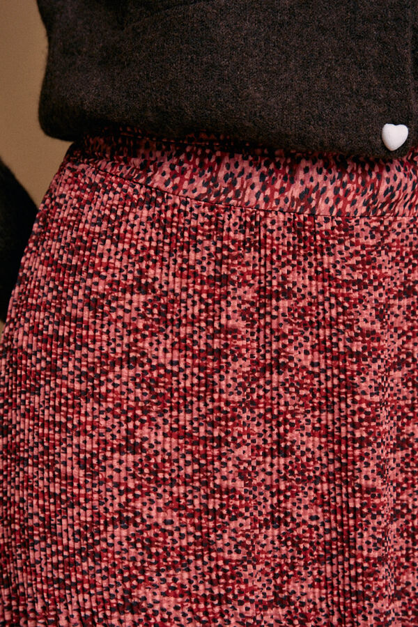 Pol&iacute;n Et Moi Falda plisada Nani Estampado granate