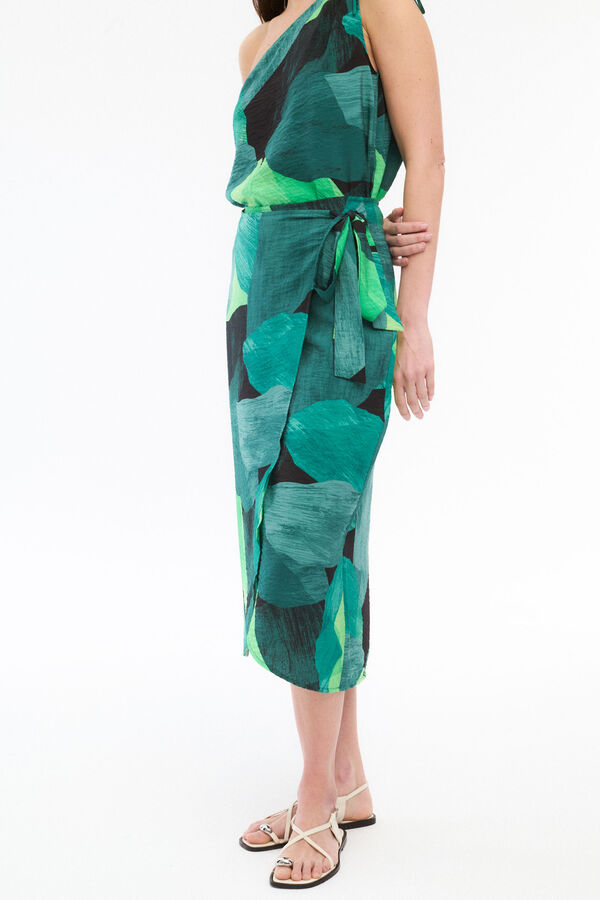 Vila Falda midi pareo con viscosa Verde