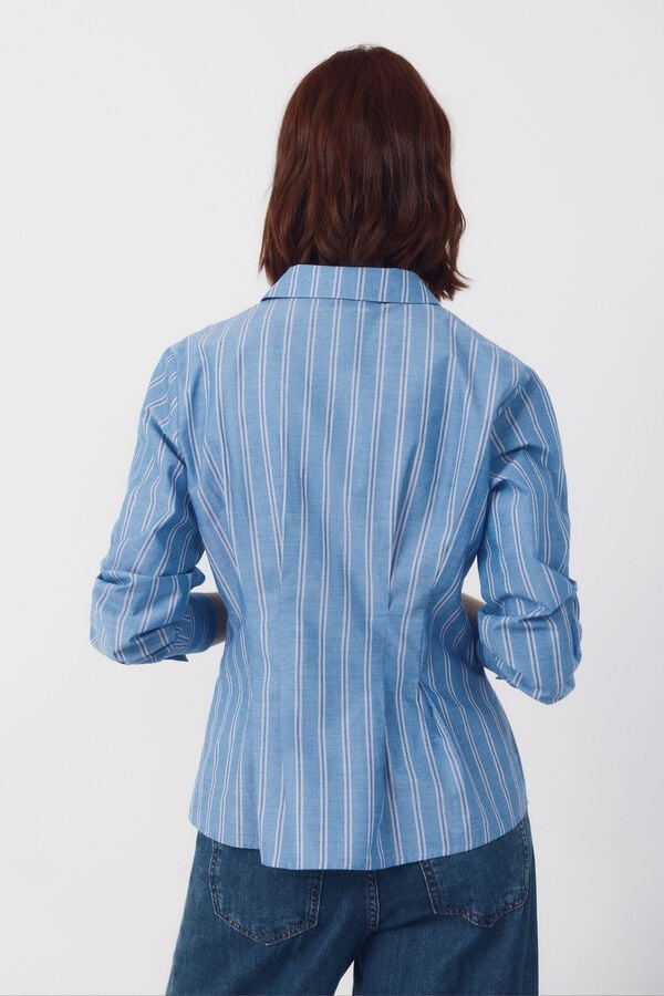 Cortefiel Camisa riscas ajustada Azul