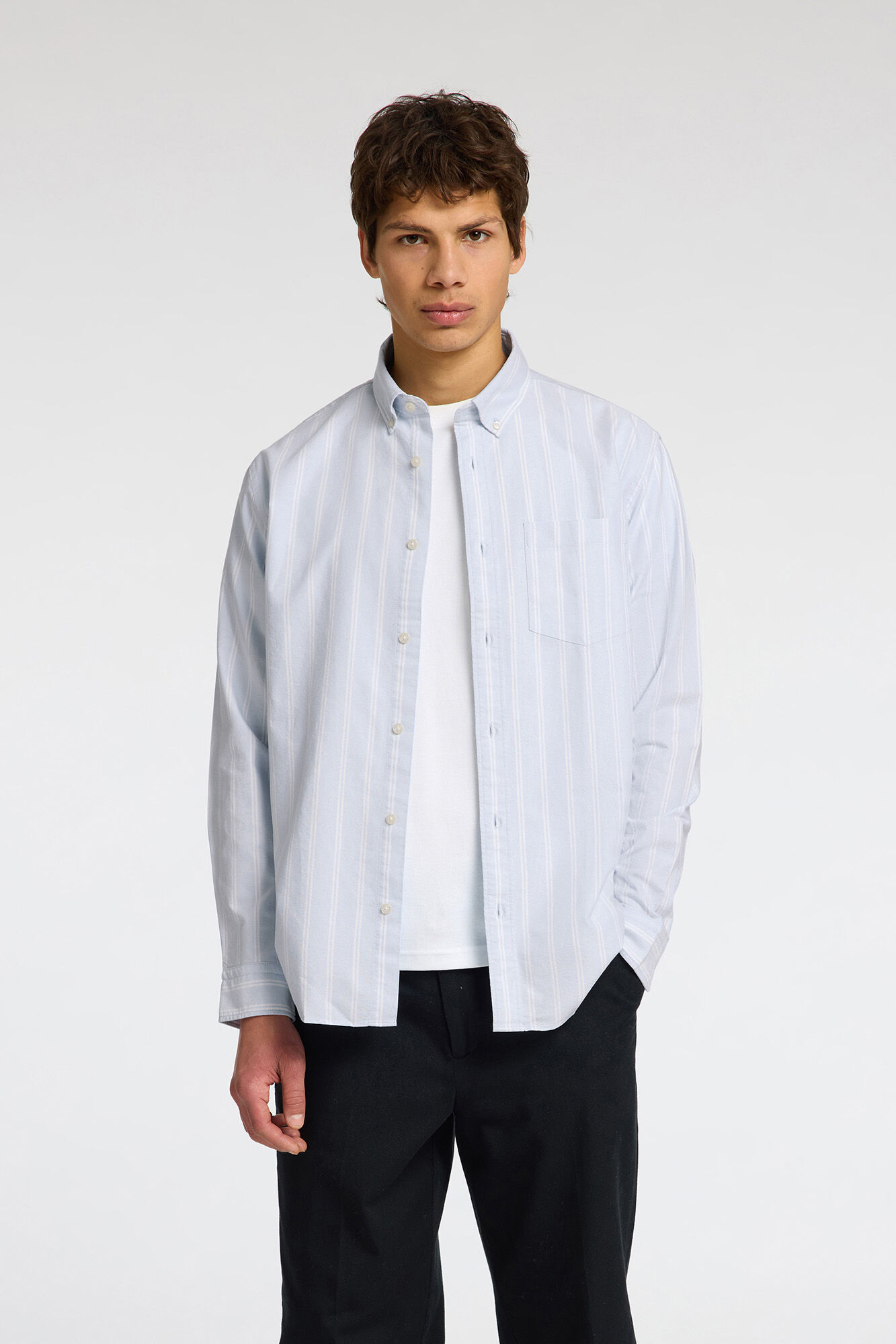 Selected Camisa de manga comprida com bolso 100% algod&atilde;o