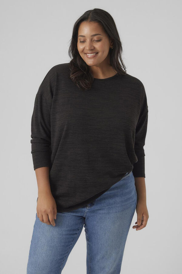 Vero Moda Curve Camiseta manga larga talla grande Negro