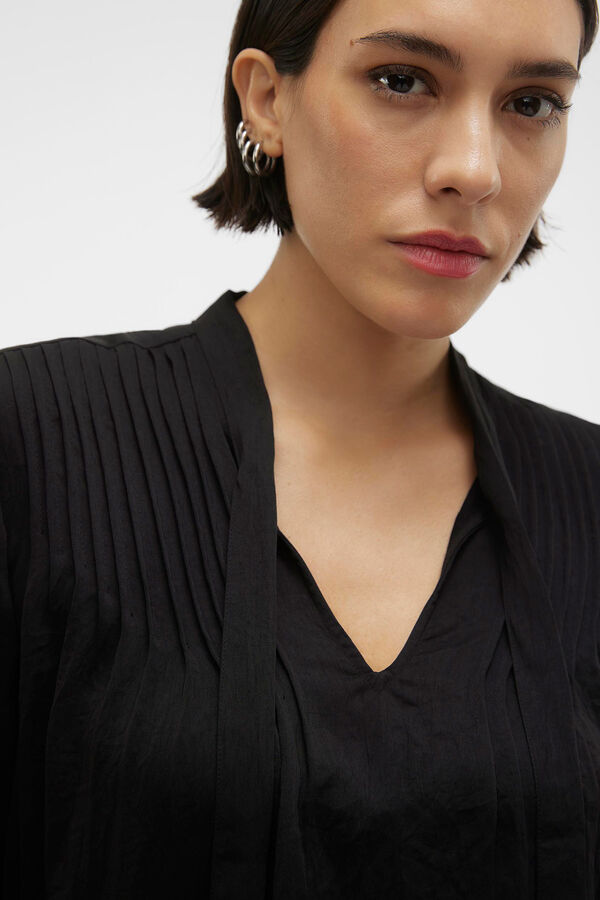 Vero Moda Top de manga larga detalle lazada Negro