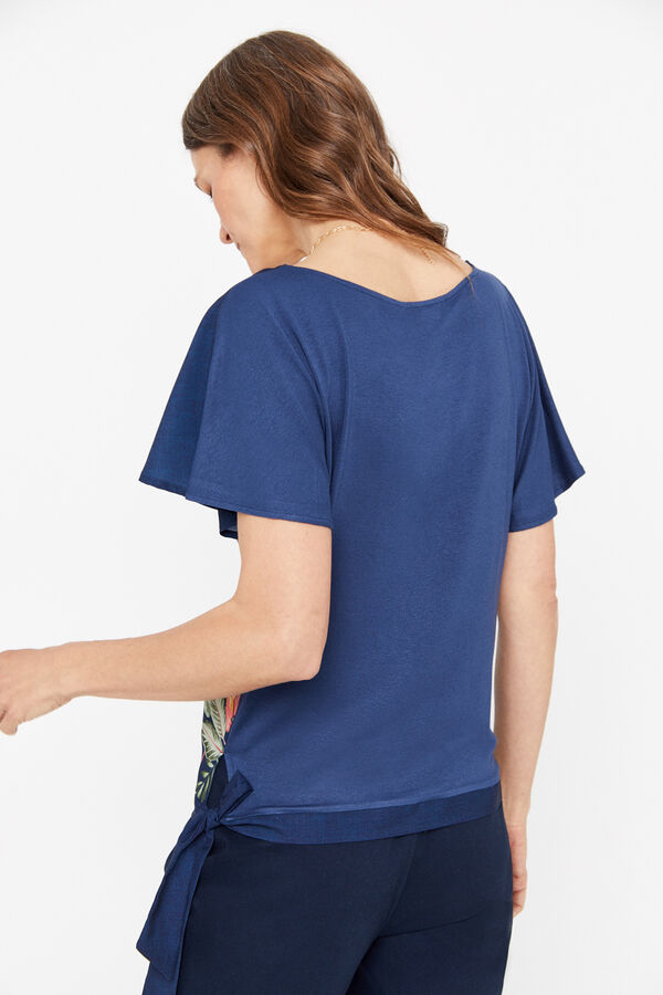 Cortefiel Top combinado estampado Azul marino