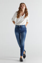 Cortefiel Pantal&oacute;n vaquero pitillo tiro alto Azul