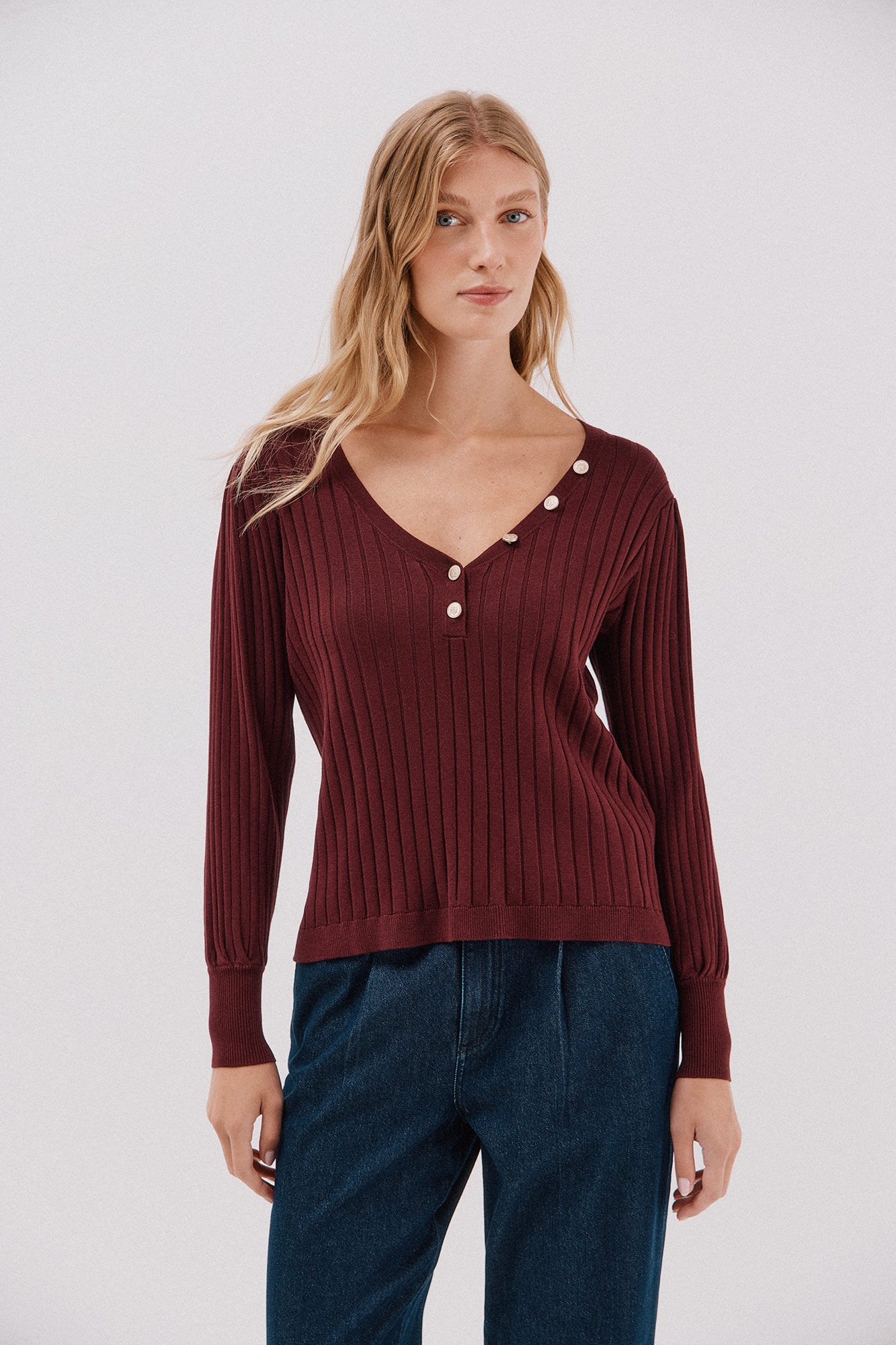 Cortefiel Jersey pico botones