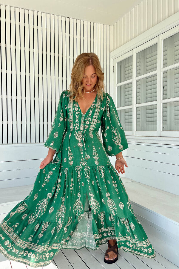 Jaase Vestido largo estampado Teresa Verde