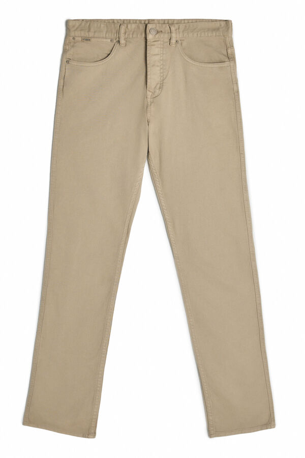 OOTO Pantalón 5 bolsillos color slim Beige