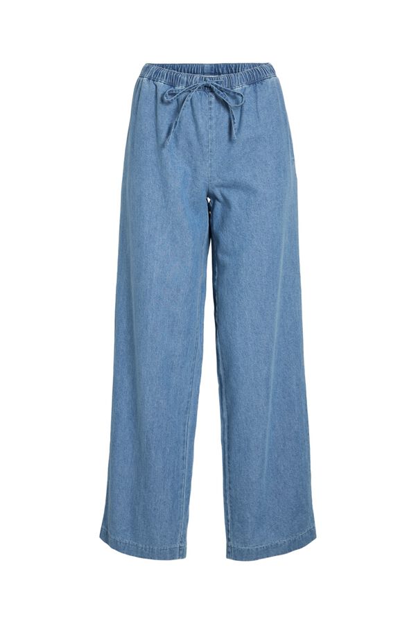 Vila Cal&ccedil;a em Lyocell com cintura el&aacute;stica Azul