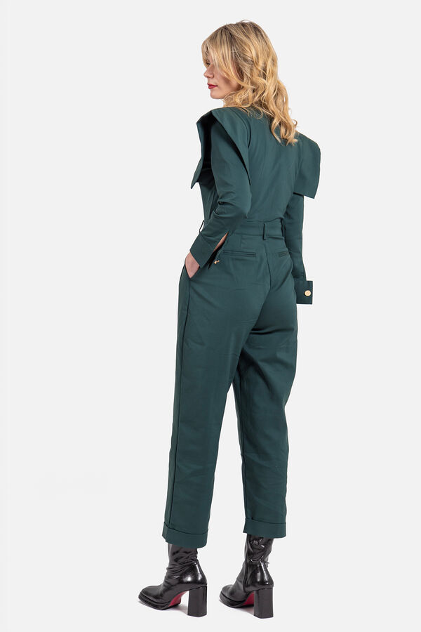 Cuplé Macacão longo com lapelas laterais Azul