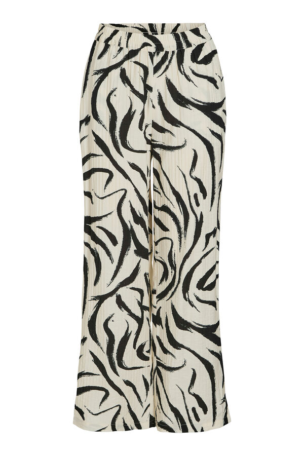 Vila Pantal&oacute;n estampado cintura alta Gris