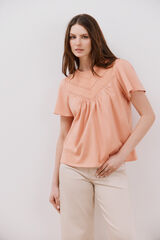 Cortefiel Camisola combinada bordada Vermelho