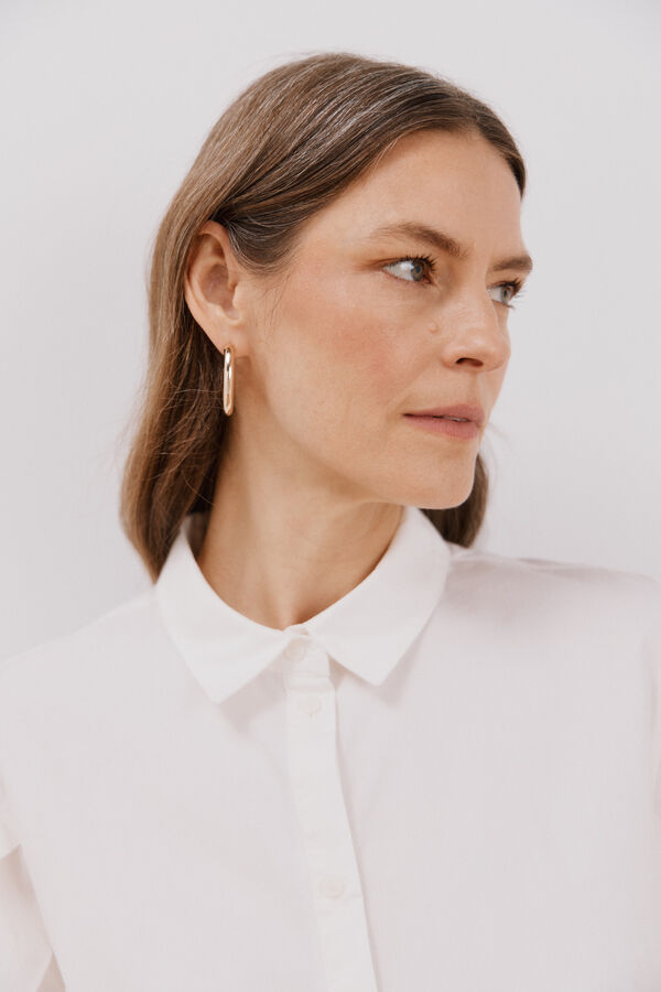 Cortefiel Camisa popeline branca Branco