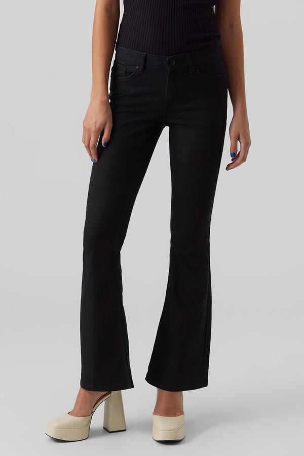 Vero Moda Jeans &agrave; boca de sino  Preto