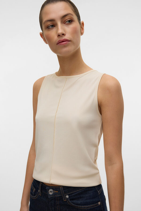 Vero Moda Camiseta de tirantes y cuello barco Amarillo