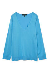Vero Moda Curve Jersey de cuello pico talla grande Azul